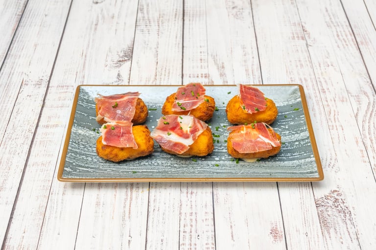 Blue cheese croquettes served with fig jam on the side